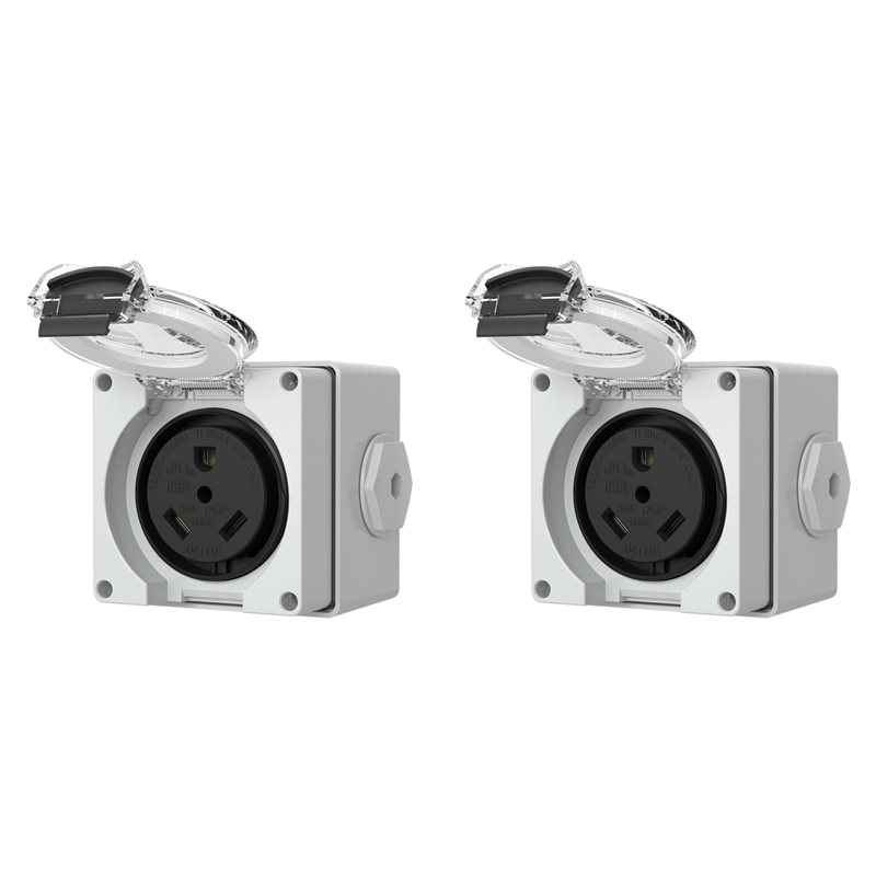 Outdoor Power Receptacle Box - 2X 30Amp Power Outlet Box,125Volt NEMA