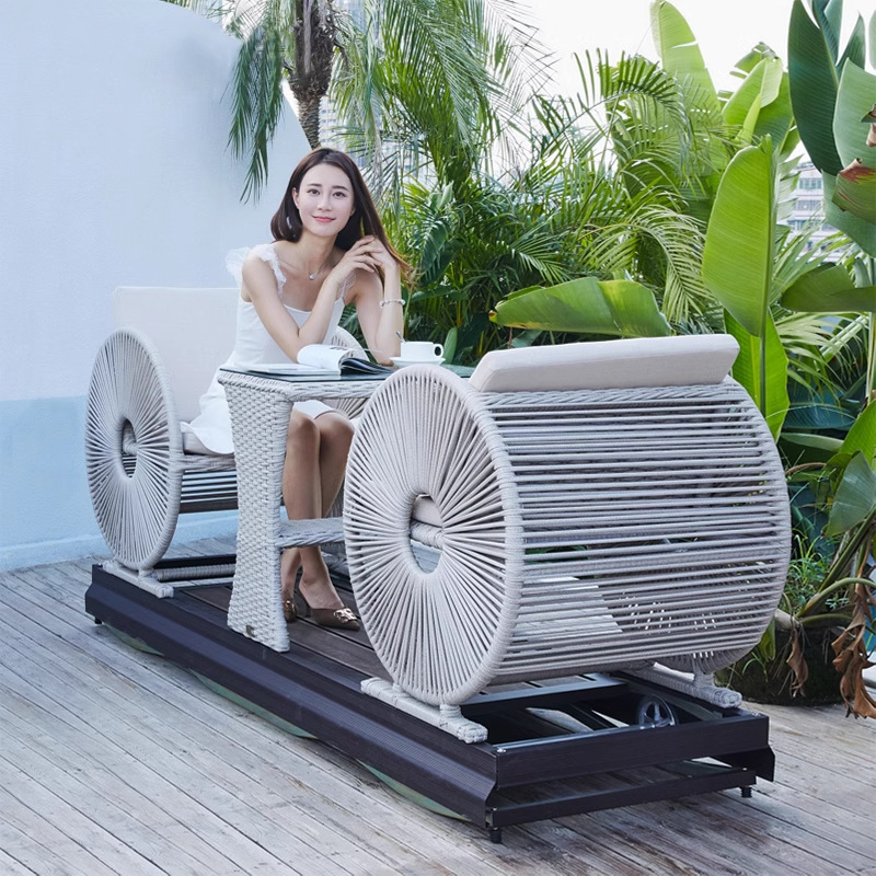 Outdoor Power Recliner - Modern Waterproof Double Wheel Rocking Chair