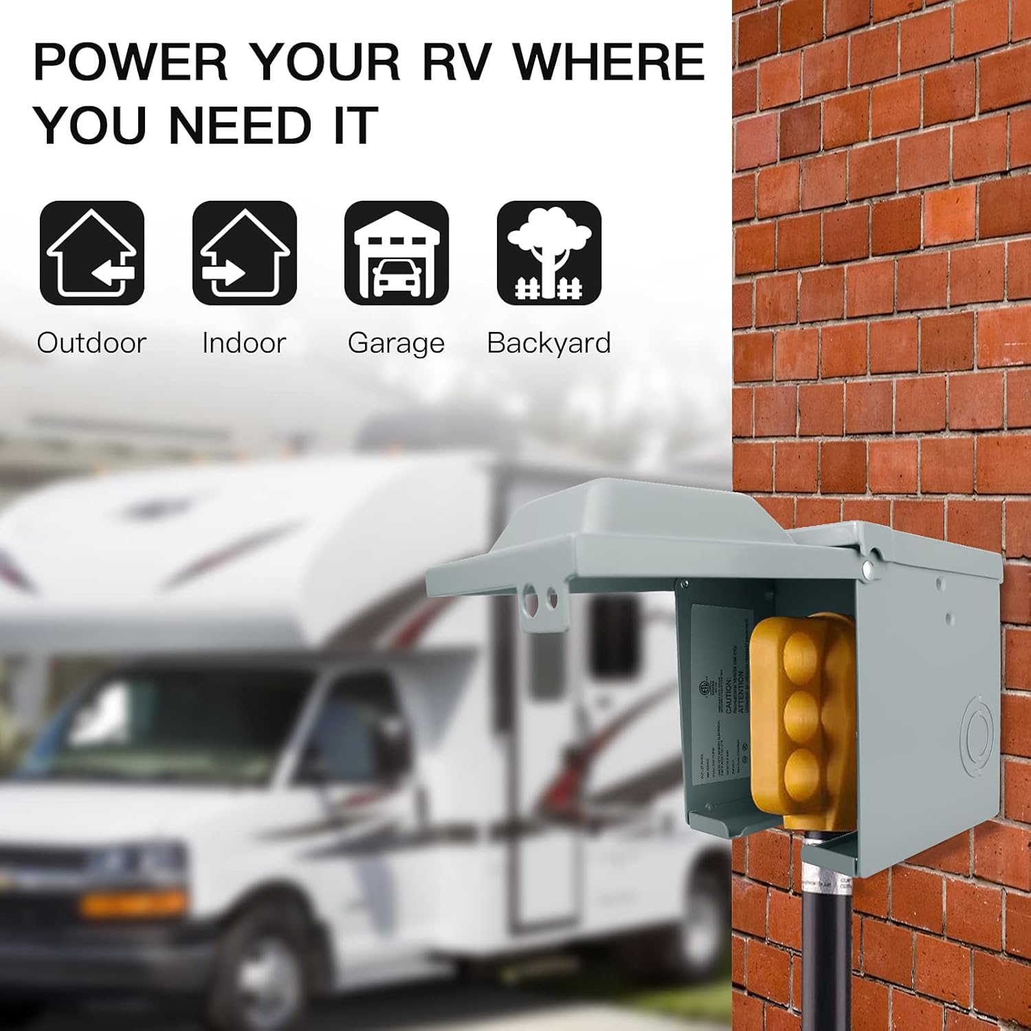 Outdoor Power Receptacle Box - 30/50 Amp 125/250 Volt RV Power