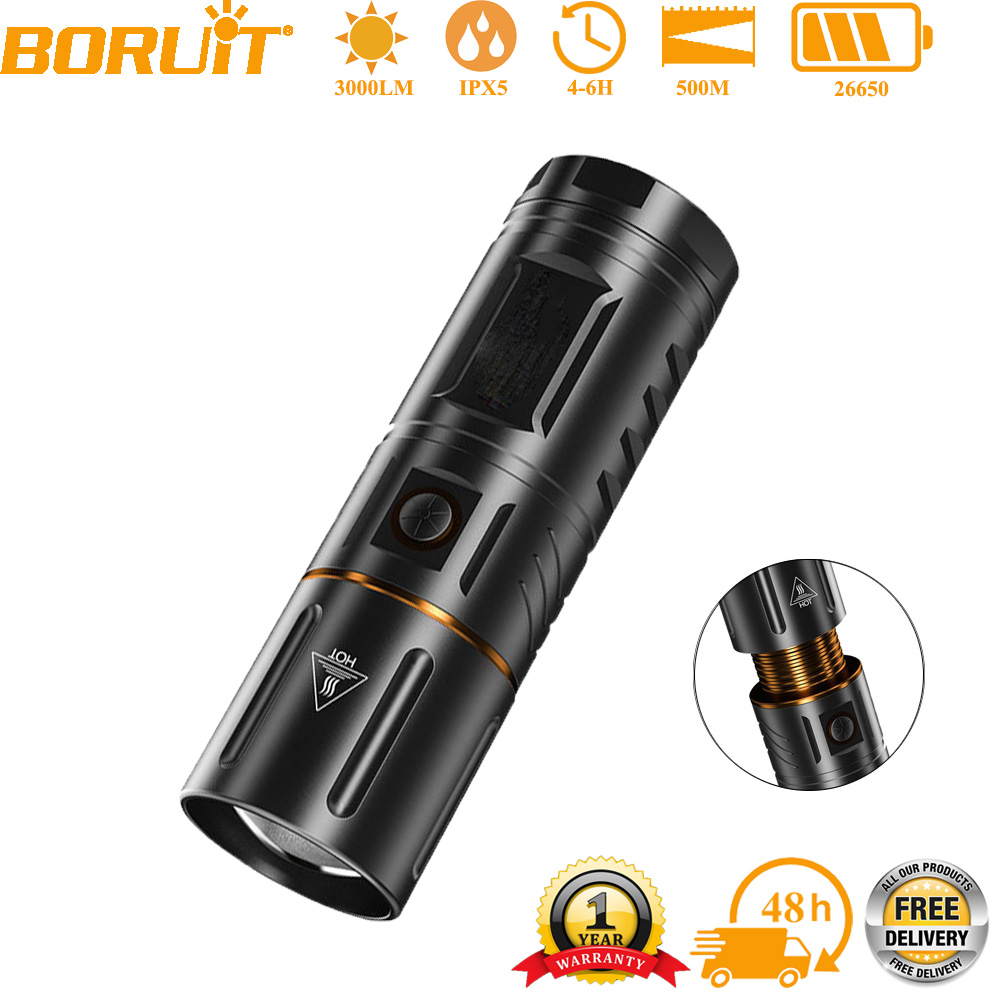 Outdoor Power Usb - BORUiT Ultra Bright 3000LM LED Flashlight