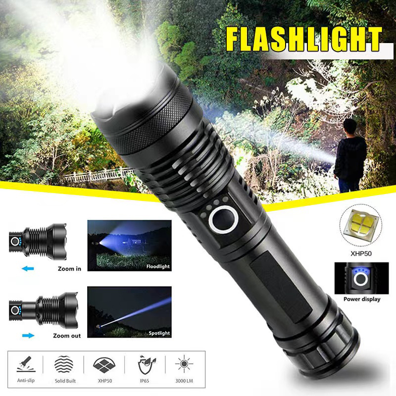 Outdoor Power Usb - High Power XHP70 Led Flashlight USB-C