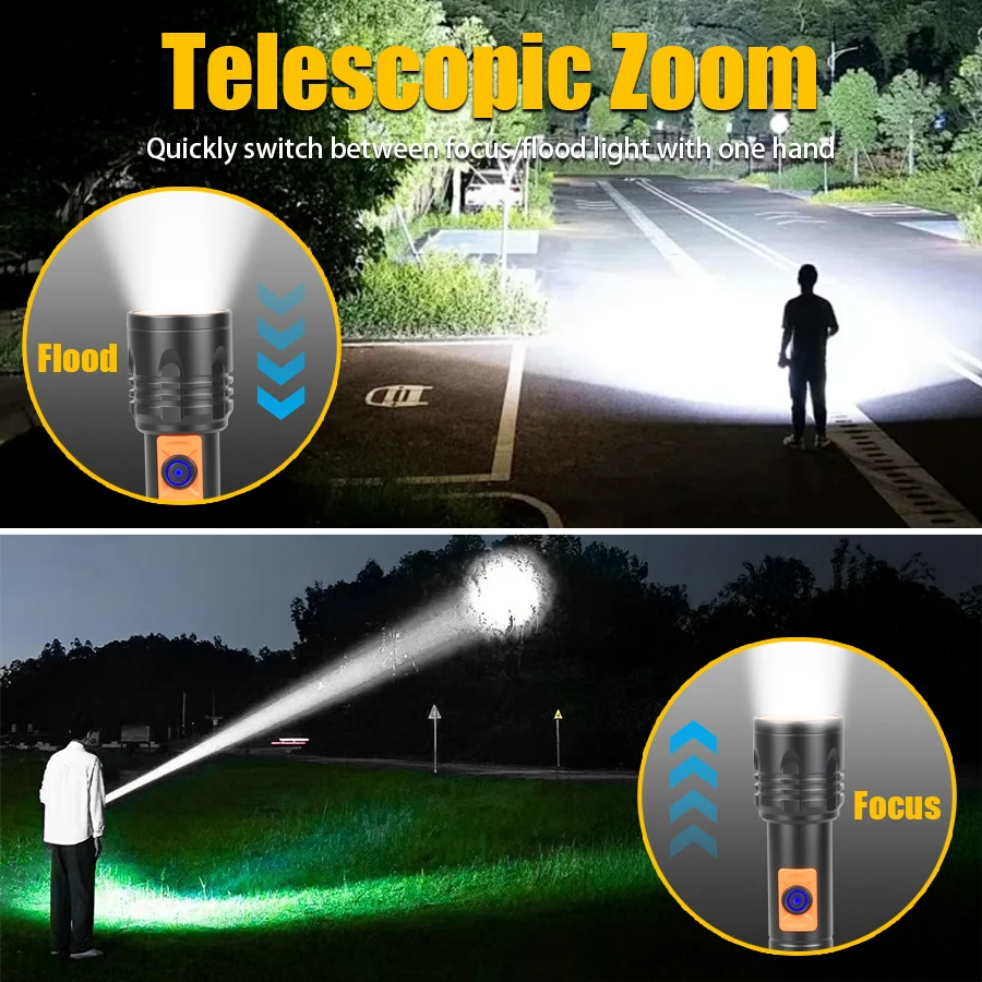 High Power LED Flashlight USB  - Outdoor Power Usb recension och pris