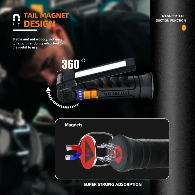 Portable COB LED Flashlight US - Outdoor Power Usb recension och pris