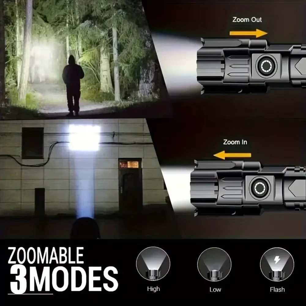 Tactical LED Flashlight 2000LM - Outdoor Power Usb recension och pris