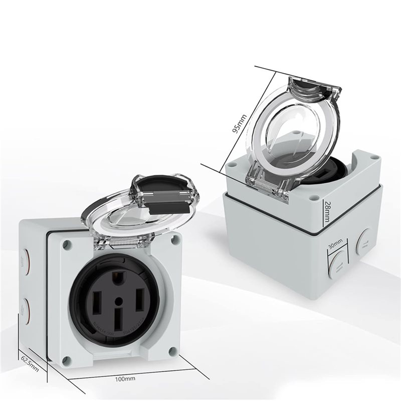 Y17A 6X 50Amp Power Outlet Box - Outdoor Power Receptacle Box recension och pris