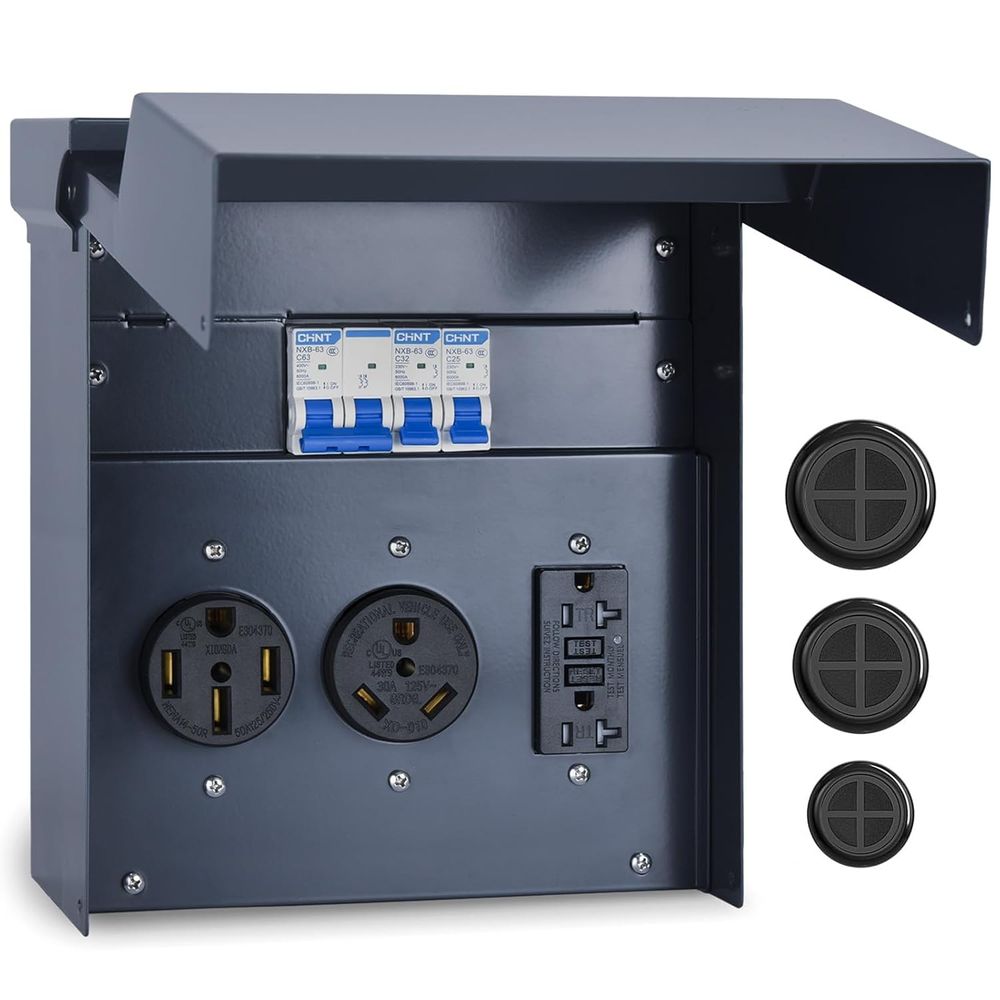 RV Electrical Panel with Break - Outdoor Power Receptacle Box recension och pris