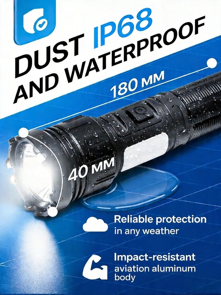 Laser Handheld Flashlight Rech - Outdoor Power Usb recension och pris