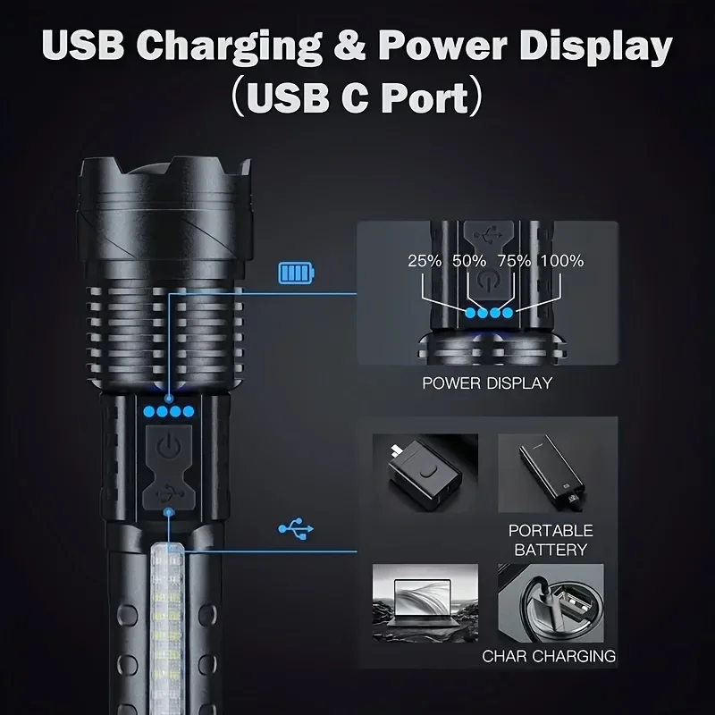 Powerful LED Flashlight Batter - Outdoor Power Usb recension och pris