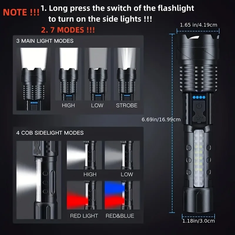 Powerful LED Flashlight Batter - Outdoor Power Usb recension och pris