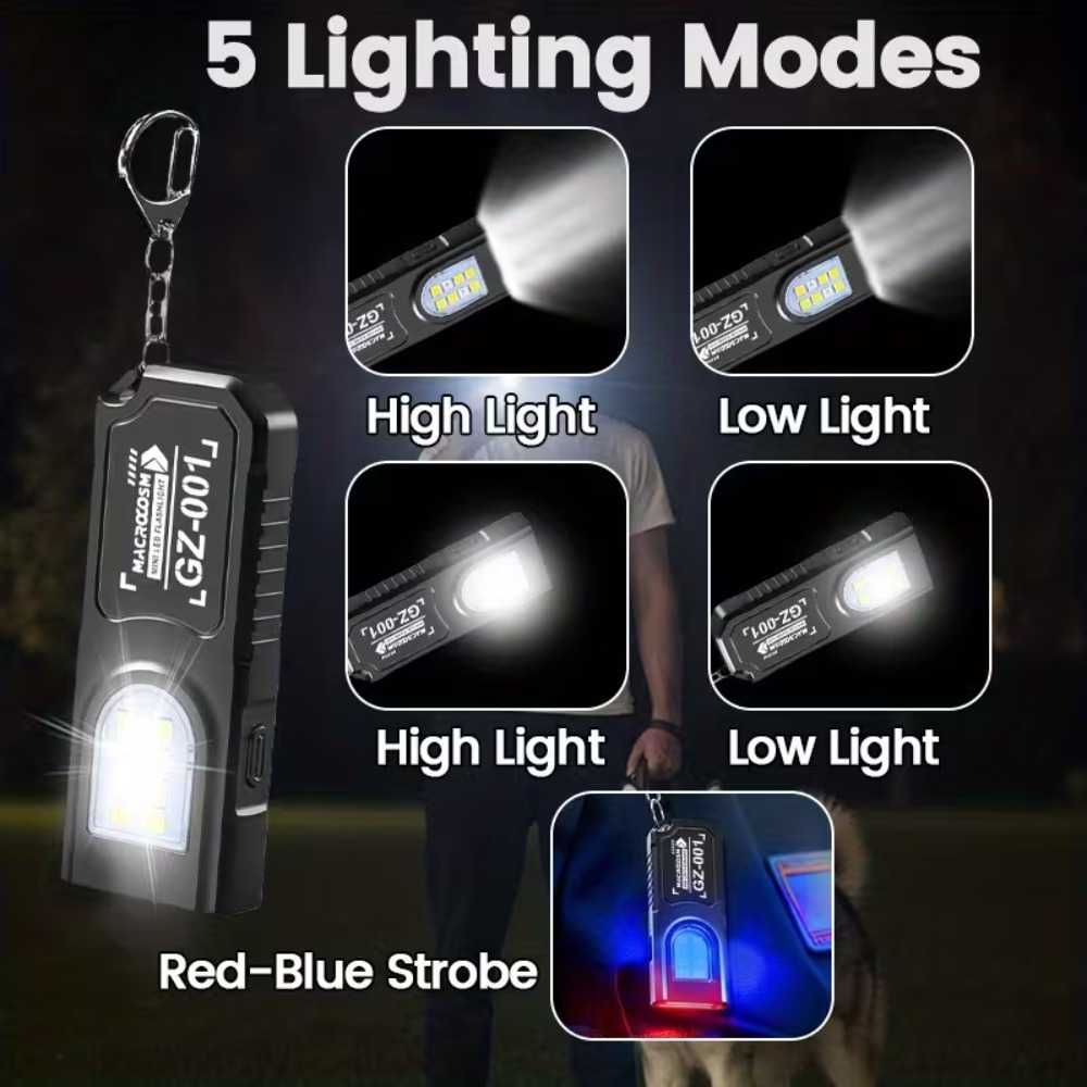Mini COB LED Keychain Flashlig - Outdoor Power Usb recension och pris